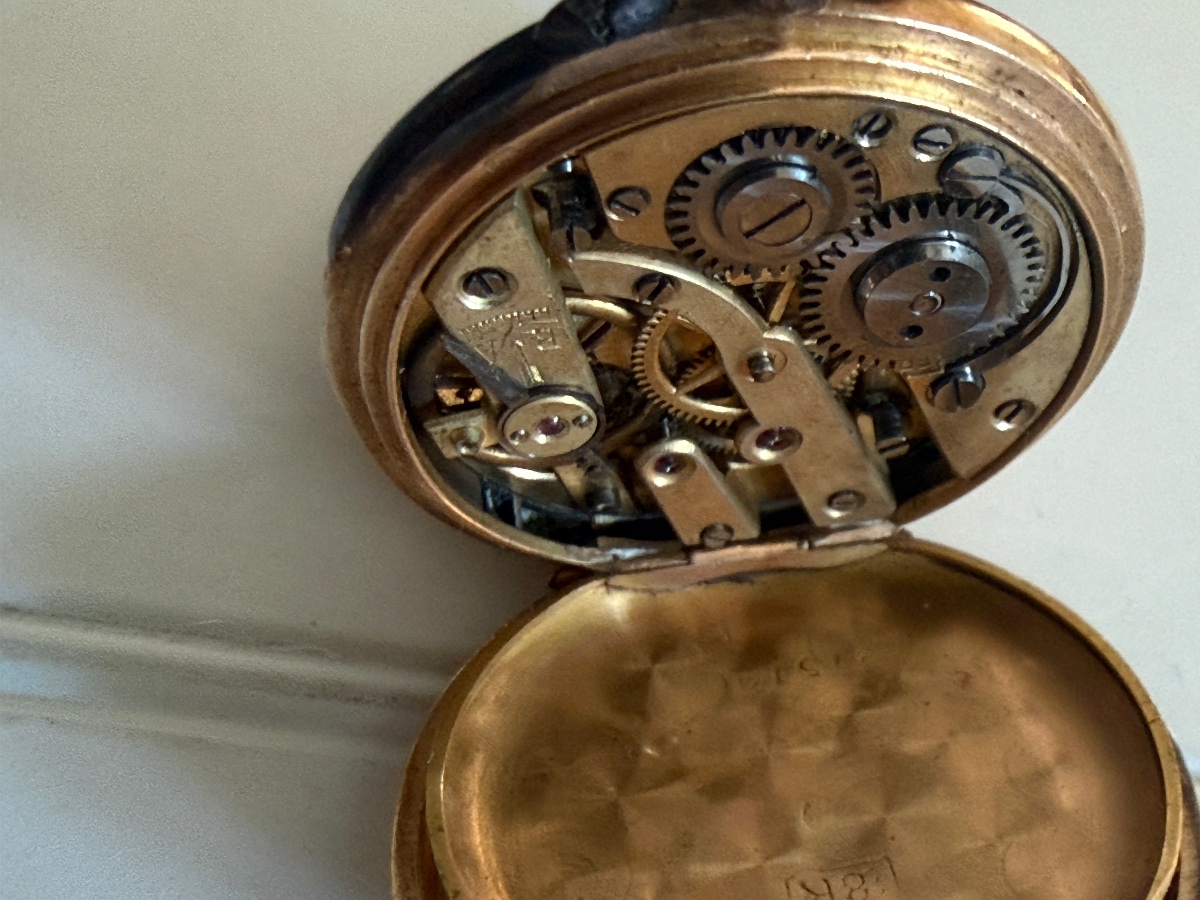 MONTRE DE COL ANCIENNE EN OR ÉMAILLÉ-photo-2