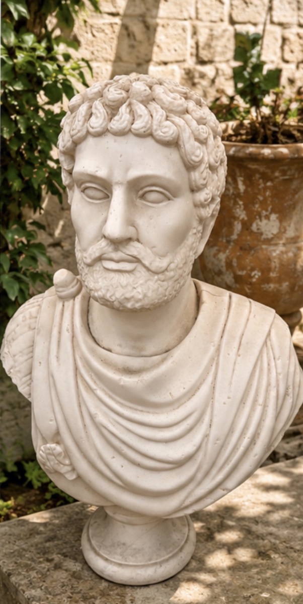Bust Of A Man In The Classical Style, Made Of Reconstituted Marble, 20th Century-photo-2