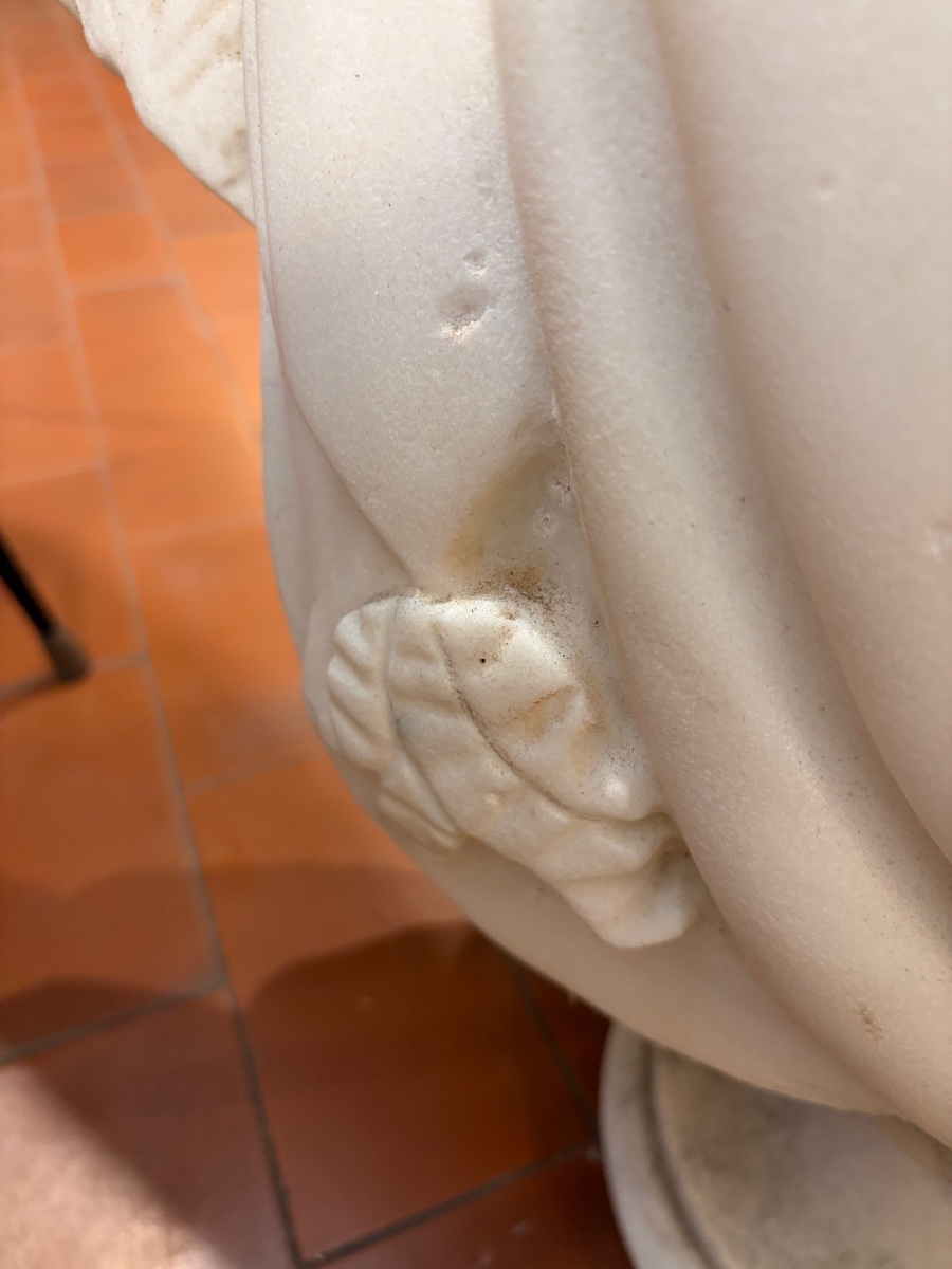 Bust Of A Man In The Classical Style, Made Of Reconstituted Marble, 20th Century-photo-3