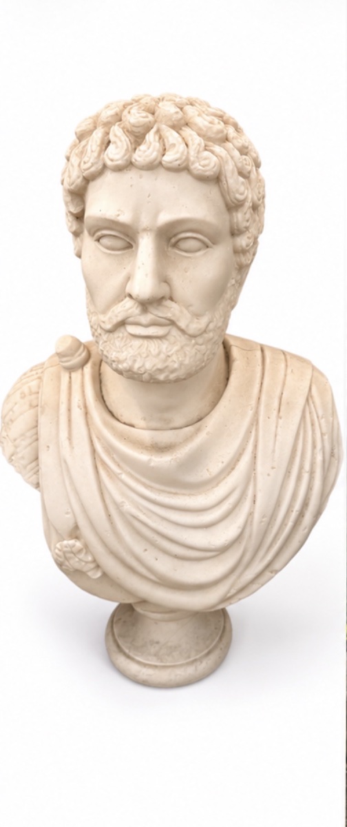 Bust Of A Man In The Classical Style, Made Of Reconstituted Marble, 20th Century