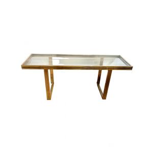 Romeo Rega Console In Metal Structure And Two-tone Gold Silver Brass