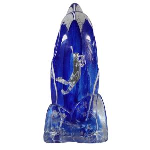 Sculpture Totémique En Verre Soufflé Par Jean Claude Novaro