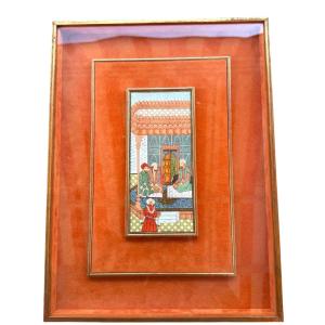 École de Jaipur – Miniature indienne, gouache sur papier fin XIX eme