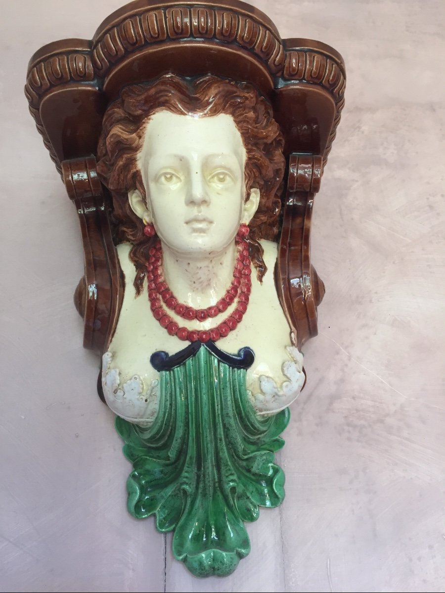 Ceramic Wall Console By Thomas Sergent (1830-1890)-photo-2