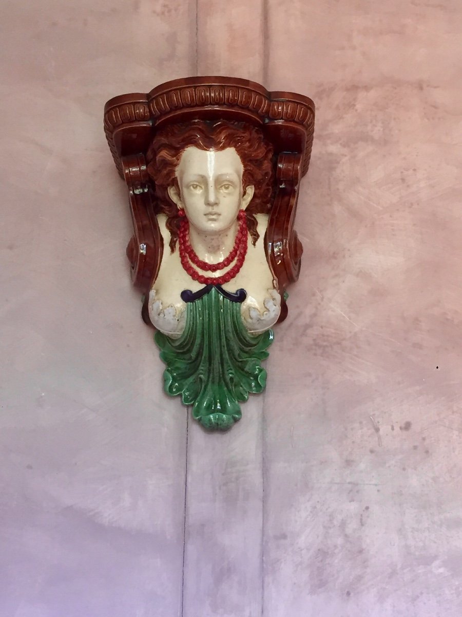 Ceramic Wall Console By Thomas Sergent (1830-1890)-photo-2