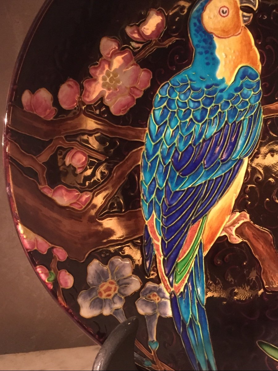 Decorative Dish In Cloisonné Enamels By Amedee De Caranza Vieillard-photo-2