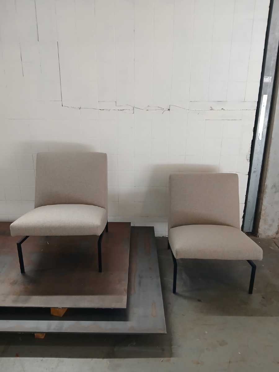 Pair Of Tempo Model Armchairs By Joseph-andré Motte -photo-4