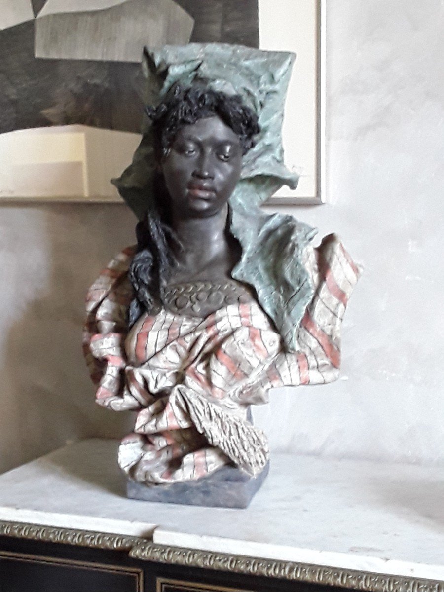 Nubian Bust By Fridrich Goldsheider (1845-1897)