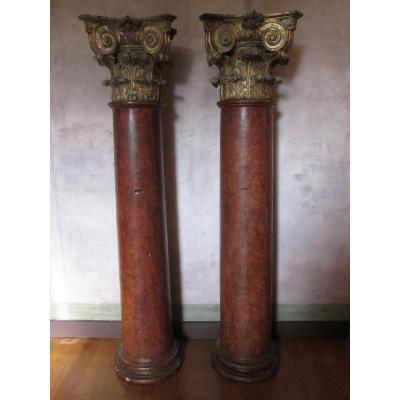 Pair Of Half-columns Forming Trunks Of Church