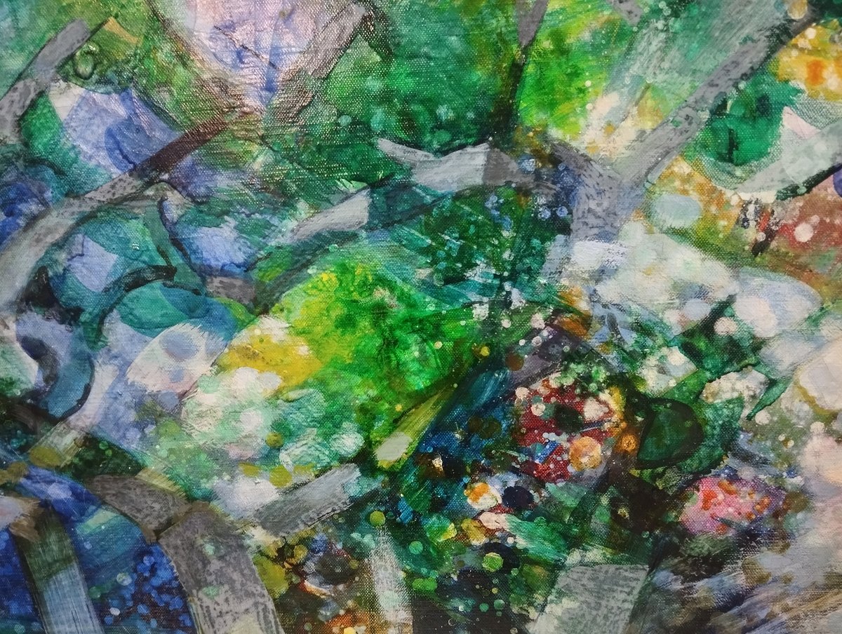 Huile sur toile Camille Hilaire Le Printemps éclate-photo-4