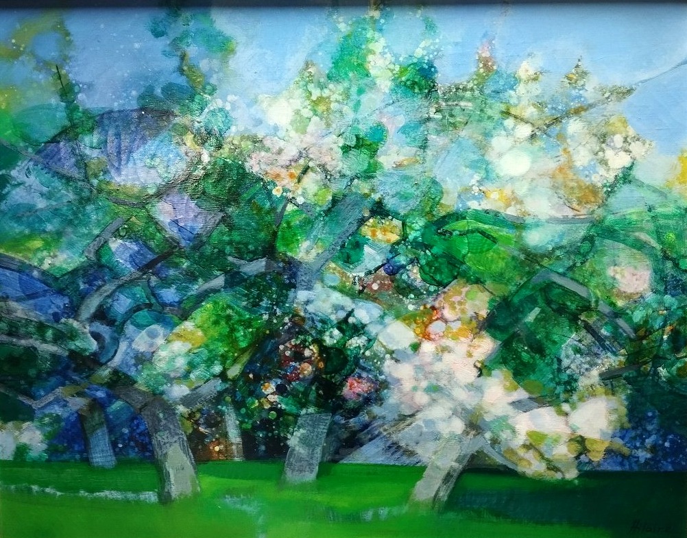 Huile sur toile Camille Hilaire Le Printemps éclate-photo-2