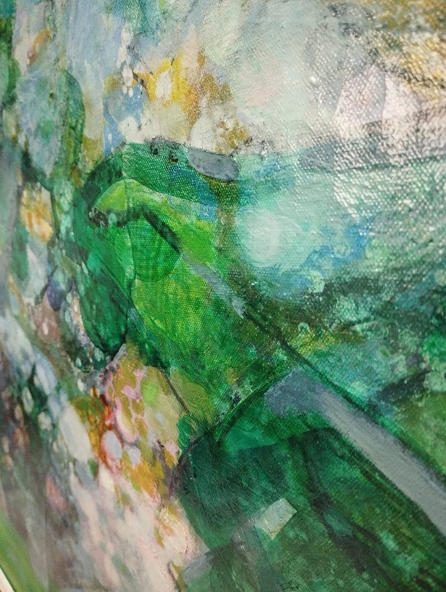 Huile sur toile Camille Hilaire Le Printemps éclate-photo-1