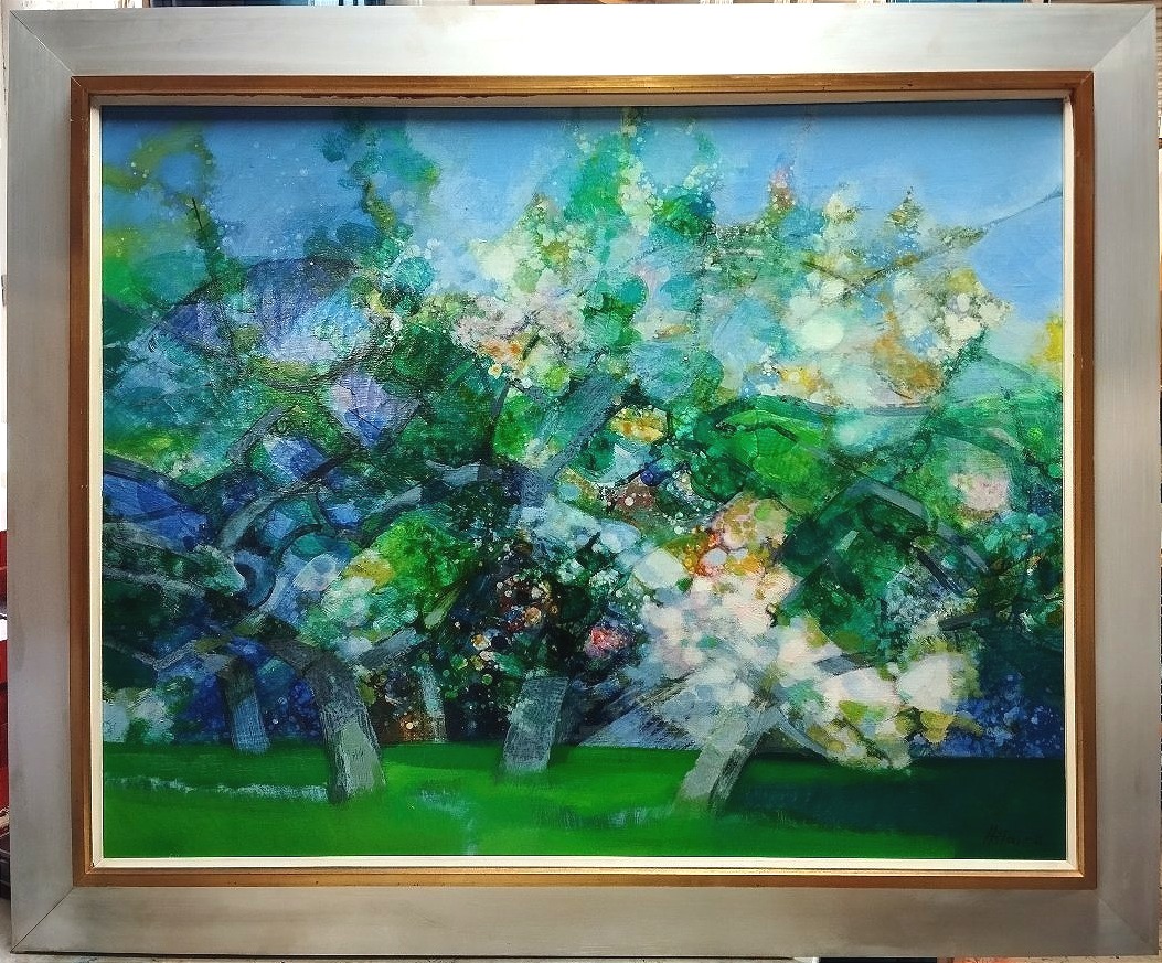 Huile sur toile Camille Hilaire Le Printemps éclate