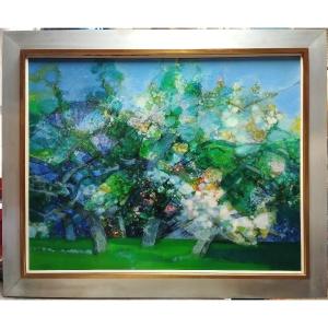 Huile sur toile Camille Hilaire Le Printemps éclate