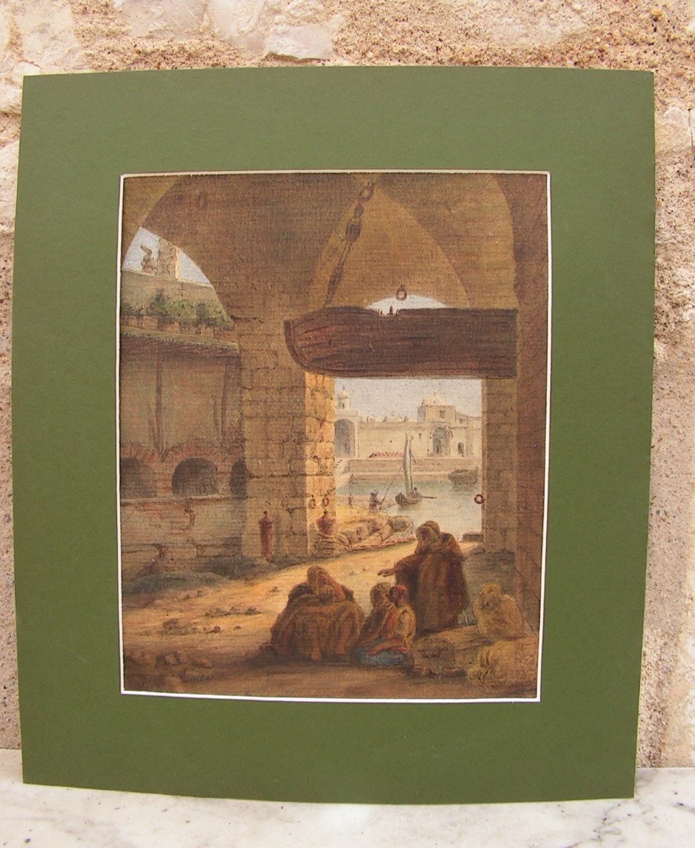 Orientalist Watercolor Annotations On The Back To Identify Early Twentieth-photo-1