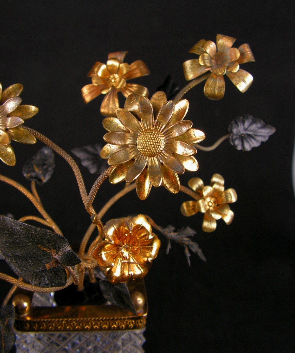 Bouquet De Fleurs Cristal Et Bronze miniature-photo-4
