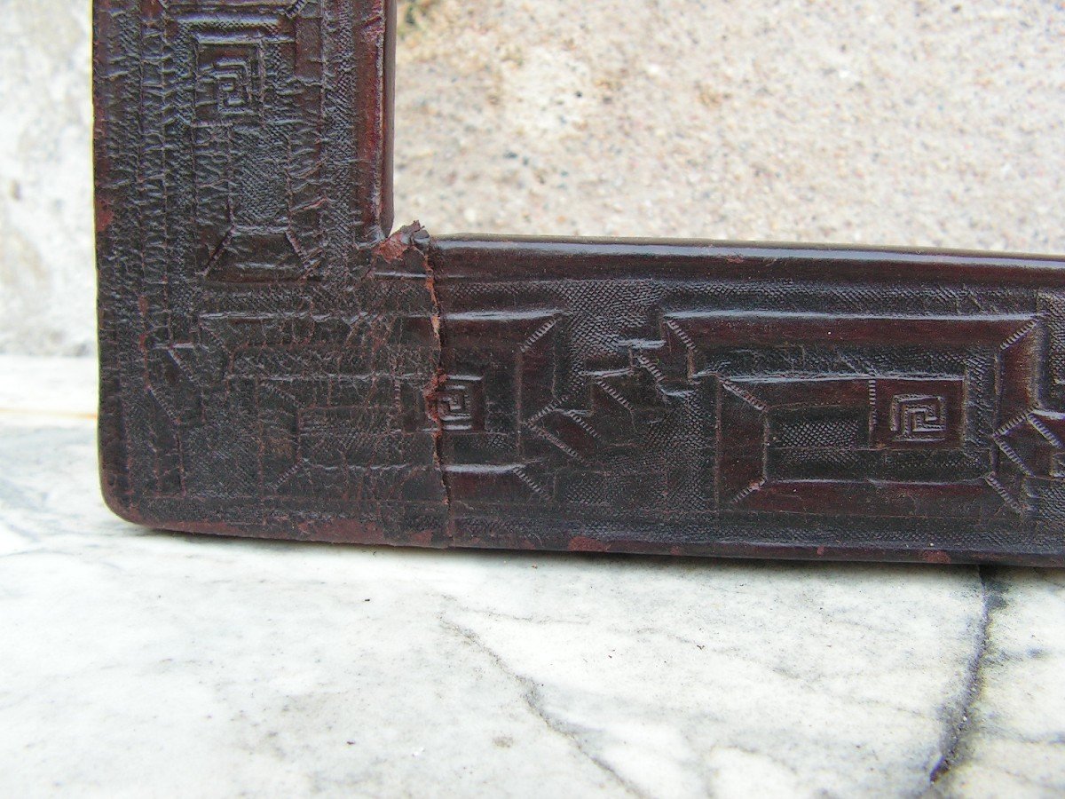 Mexique – Cadre En Cuir à Décors De Dessins De Civilisations Anciennes Mexicaine-photo-3