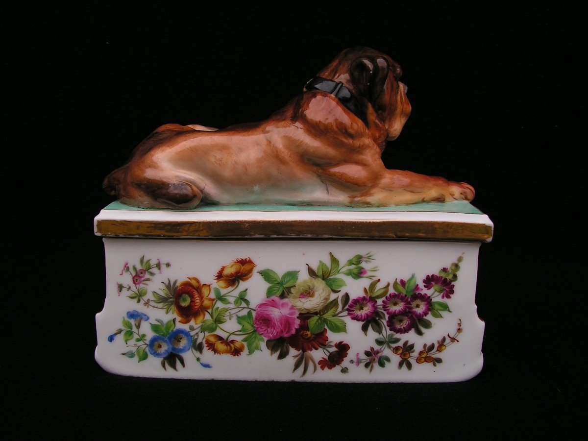 Jacob Petit Important Saint-bernard Inkwell In Paris Porcelain-photo-2