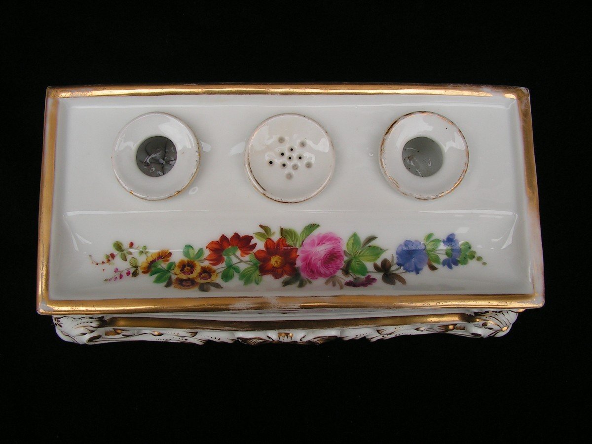 Jacob Petit Important Saint-bernard Inkwell In Paris Porcelain-photo-6