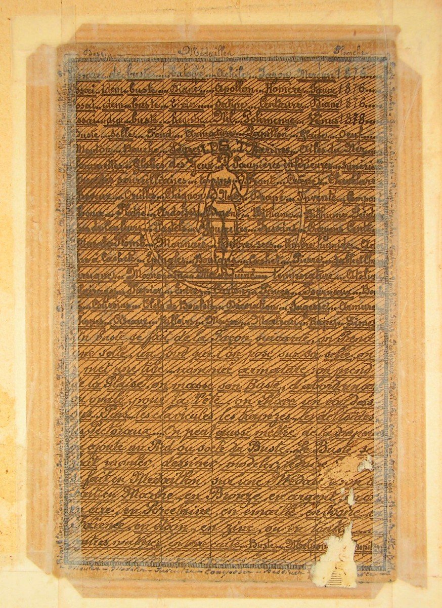 Emile Josome Hodinos Dessin &agrave; l&#039;Encre De Chine XIX&egrave;me Art Brut Femme Nue M&eacute;daille-photo-4