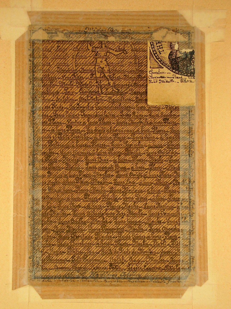 Emile Josome Hodinos Dessin &agrave; l&#039;Encre De Chine XIX&egrave;me Art Brut Femme Nue Medaille-photo-4