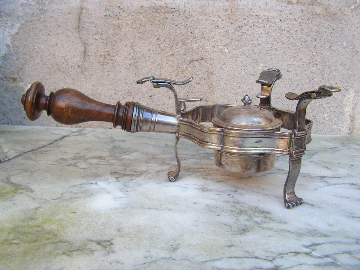 Réchaud Ou Chauffe Plat d'époque XVIIIeme En Bronze Argenté-photo-8