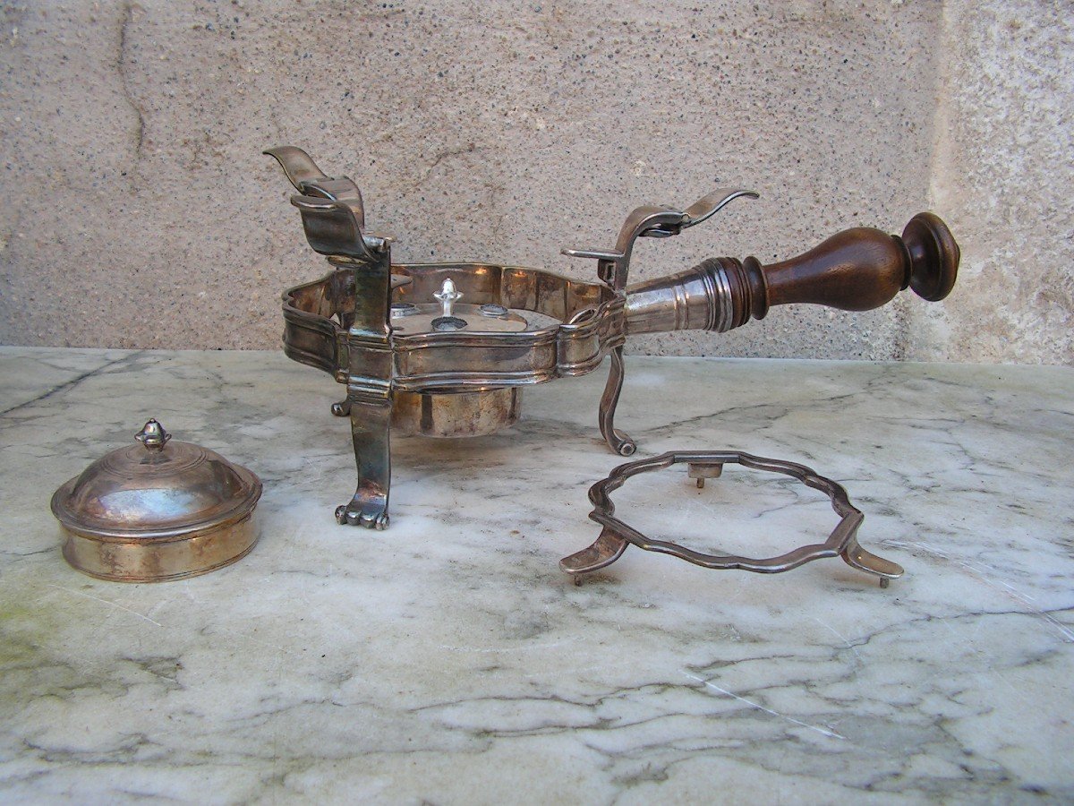 Réchaud Ou Chauffe Plat d'époque XVIIIeme En Bronze Argenté