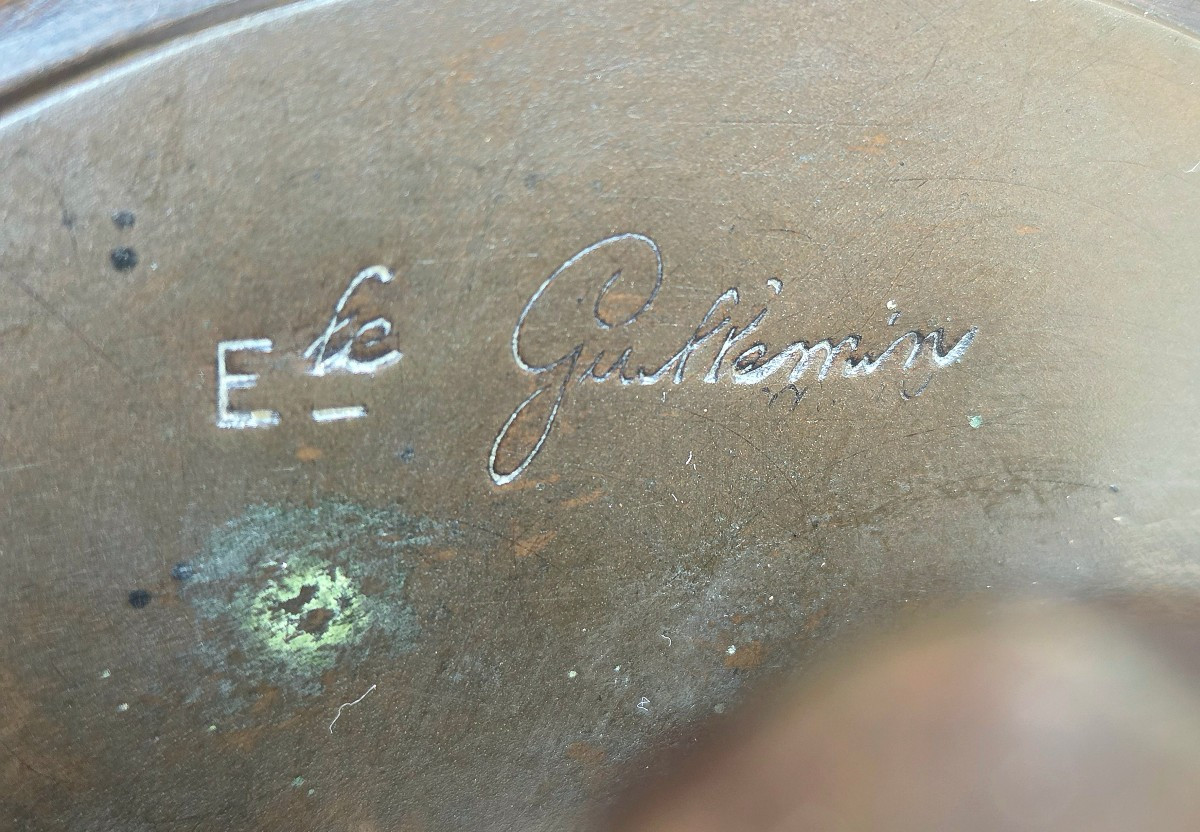 émile Coliolan Guillemin La Fileuse Grand Bronze Orientaliste -photo-7