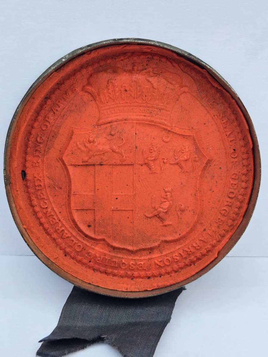George Harrison Clarenceux King Of Arms Wax Stamp Or Seal-photo-2