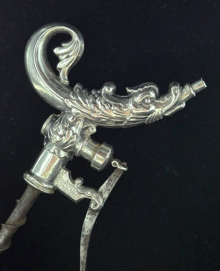 Deleuze Corkscrew, Champagne Siphon, Solid Silver Dolphin Design, 1829-photo-3