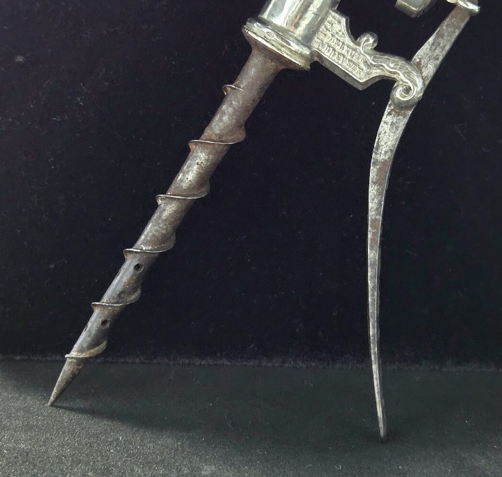 Deleuze Corkscrew, Champagne Siphon, Solid Silver Dolphin Design, 1829-photo-4