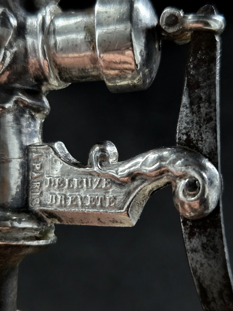 Deleuze Corkscrew, Champagne Siphon, Solid Silver Dolphin Design, 1829-photo-1