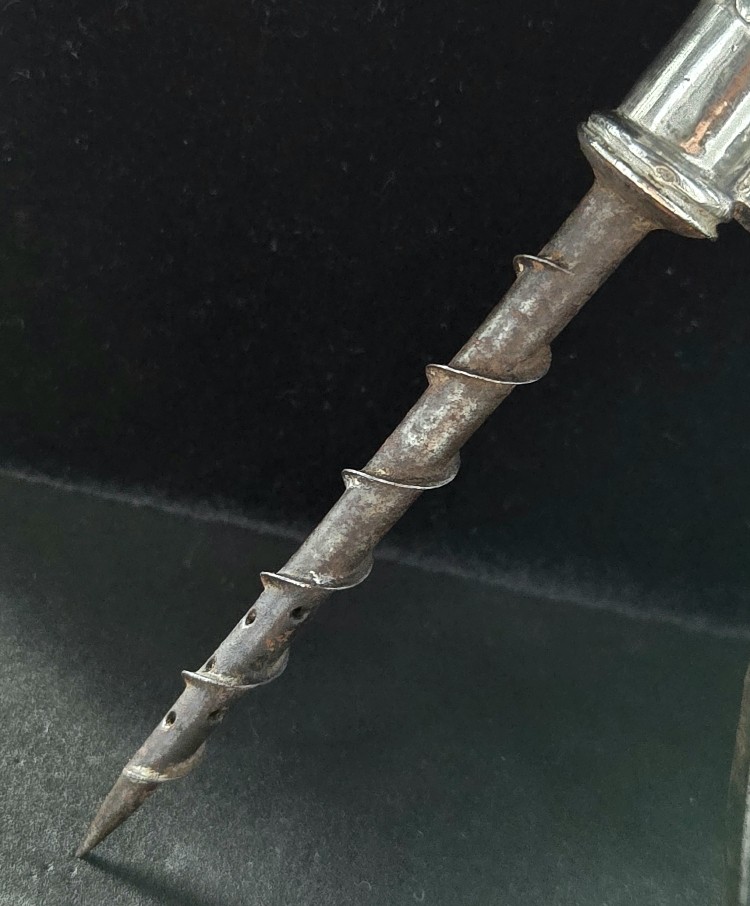 Deleuze Corkscrew, Champagne Siphon, Solid Silver Dolphin Design, 1829-photo-8