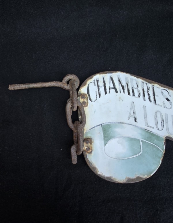 Old Sign, Enamel Plaque: Furnished Rooms For Rent In Gomichon, Rouen-photo-2