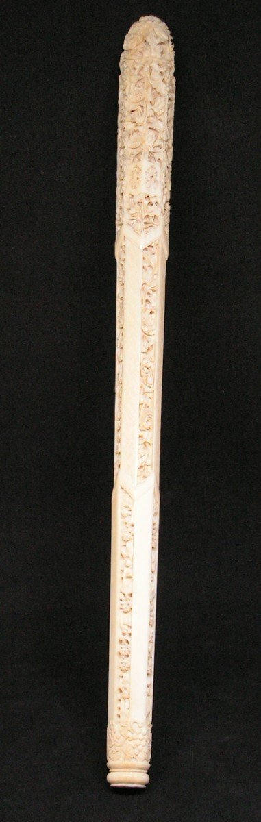 Nineteenth Umbrella Handle In Finely Carved Ivory - China Asia-photo-2