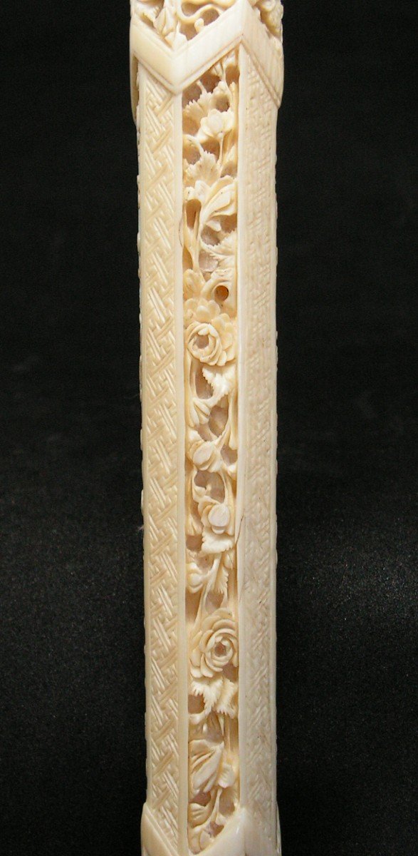 Nineteenth Umbrella Handle In Finely Carved Ivory - China Asia-photo-4