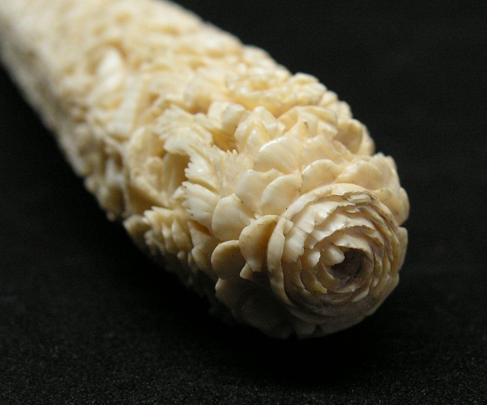 Nineteenth Umbrella Handle In Finely Carved Ivory - China Asia-photo-7