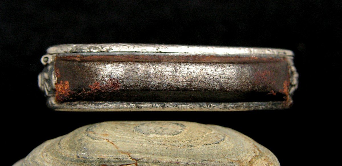 Rare Petit Briquet à Silex Argent écaille époque Restauration 1819 Pyrogène Boite à Feu-photo-7