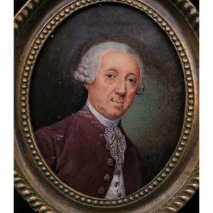 Miniature 18th Century Portrait Of A Man