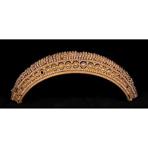 Empire Period Tiara In Vermeil And Pearls Crown Hair Comb Jewel