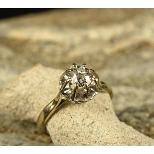 Bague Solitaire Diamant 0.50 Carats Et Or Blanc Taille 51.5