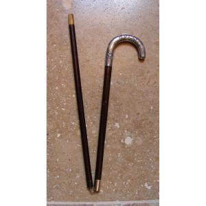 Travel Or Folding Cane Silver Knob Gadget Cane