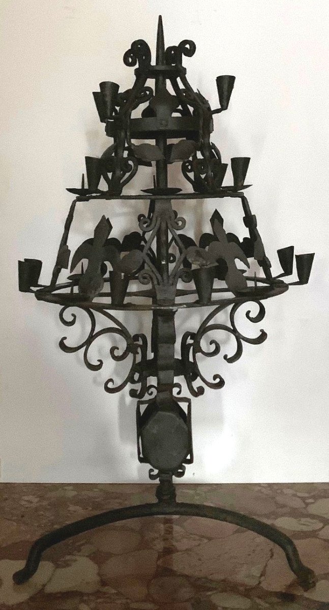 Circular Wrought Iron Candlestick