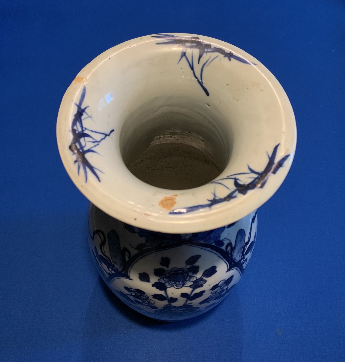 Vase Canton White Blue China XIX-photo-1