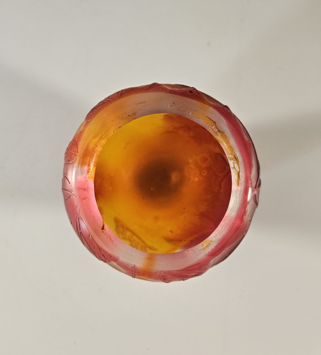 GALLE Vase boule aubépine dégagé à l'acide - Art nouveau-photo-6