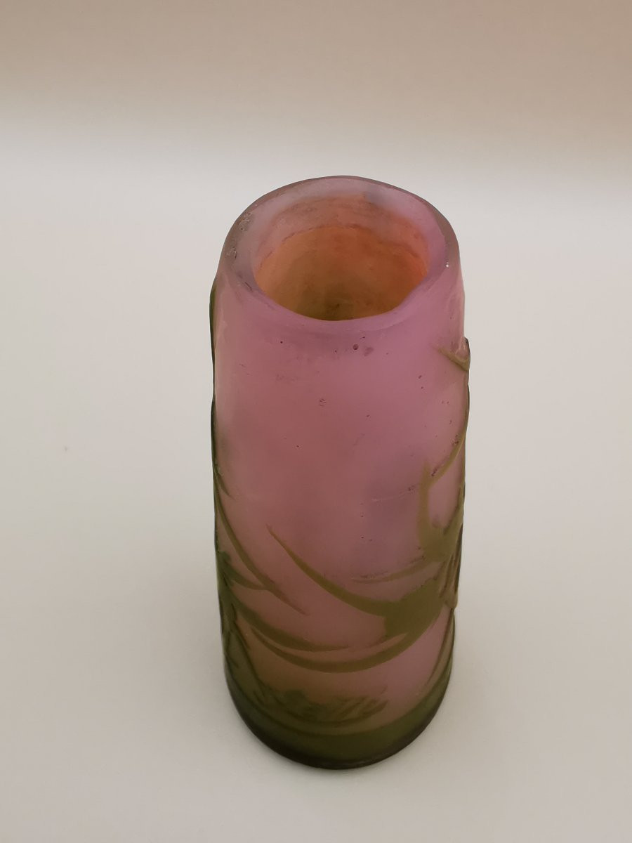 Galle Thistle Vase, Acid‑etched Glass – Art Nouveau (1904–1906)-photo-1