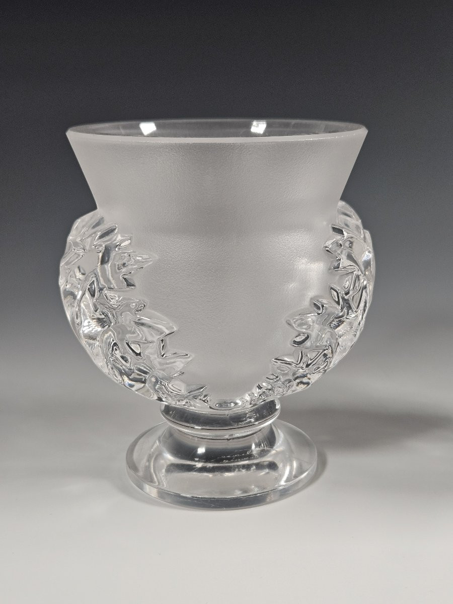 Lalique Pair Of Crystal Vases - Saint Cloud Model-photo-3