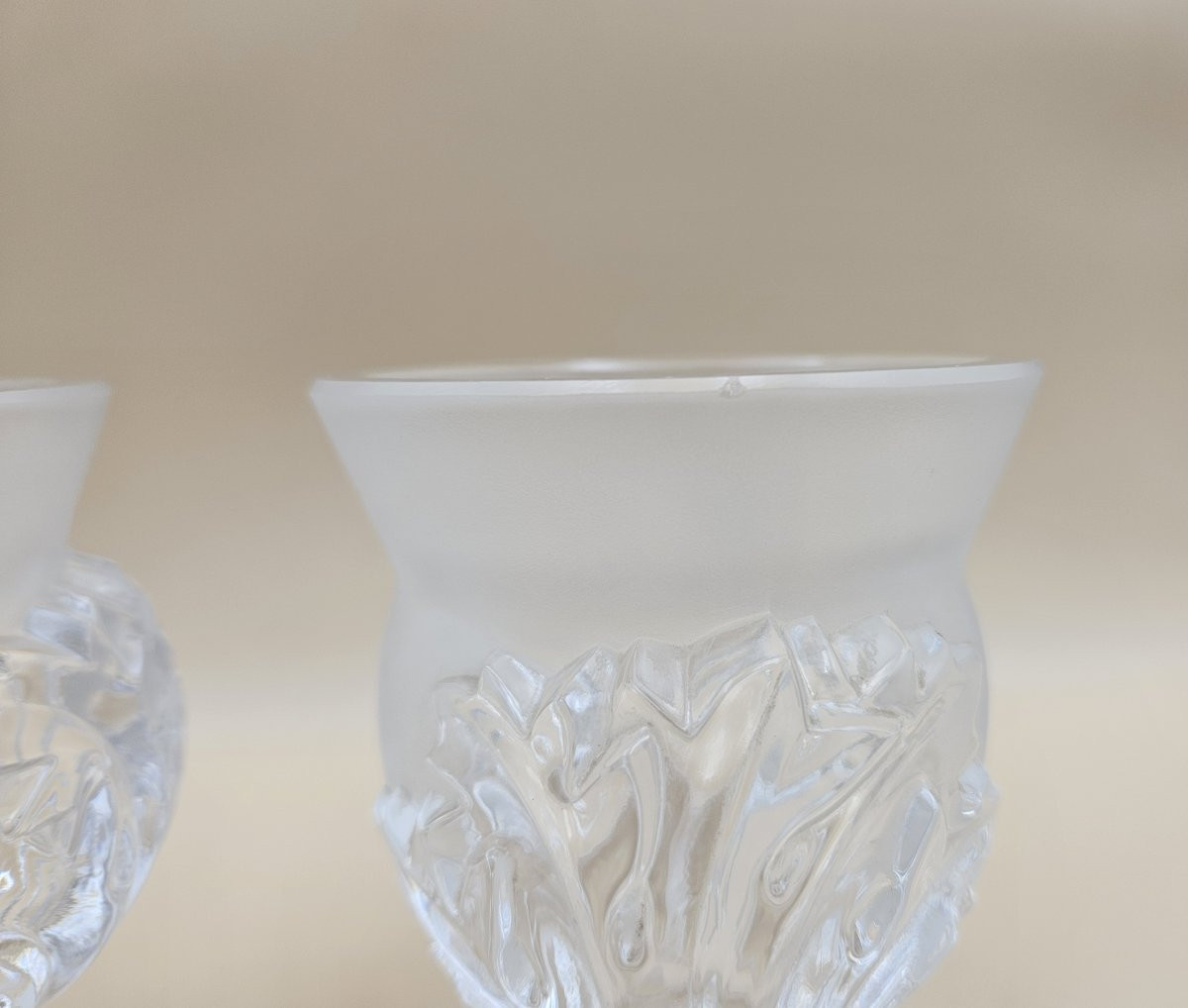 Lalique Pair Of Crystal Vases - Saint Cloud Model-photo-5