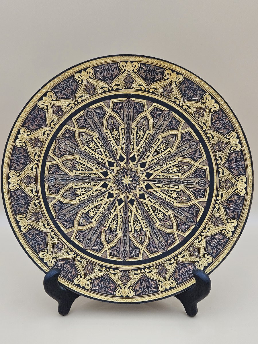 Assiette  Art décoratif espagnol - damasquiné Or 24 carats-photo-3