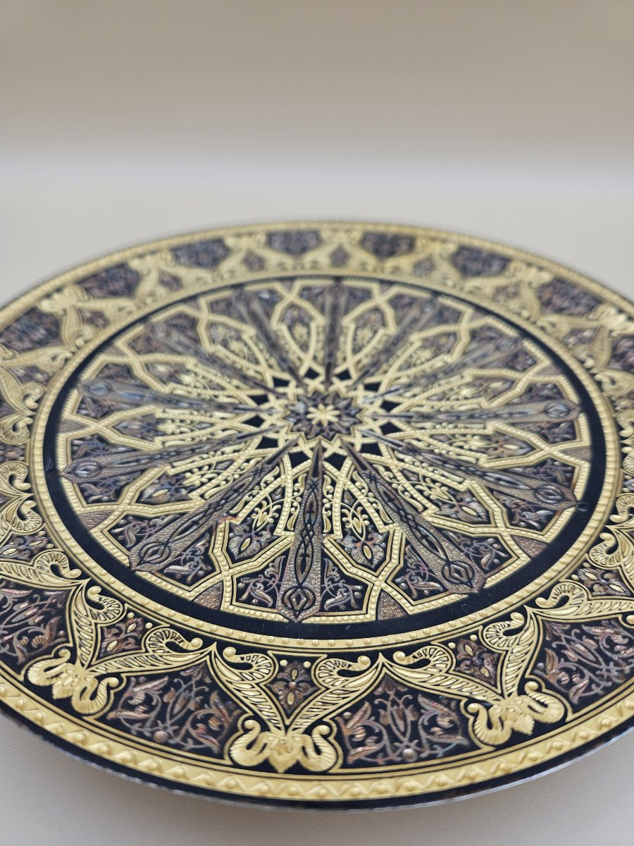 Assiette  Art décoratif espagnol - damasquiné Or 24 carats-photo-6